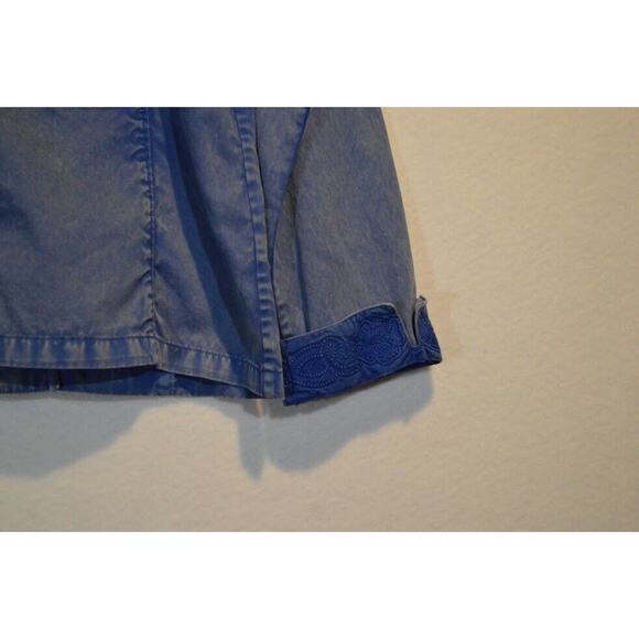 Chicos Embroidered Jacket Womens Size 1 (US Small/8) Steel Blue Cotton - Picture 4 of 12